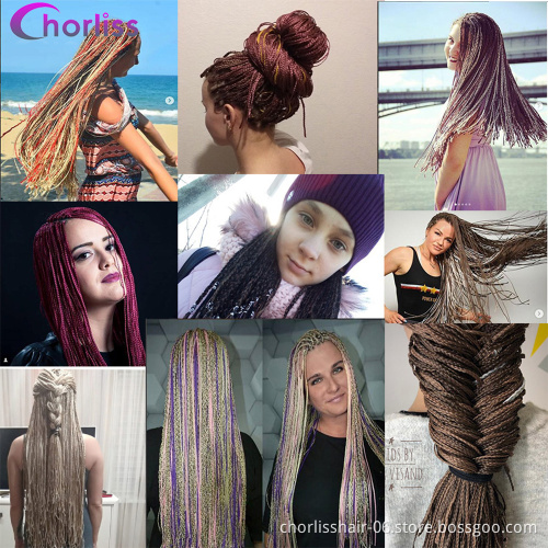 wholesale Long Pre Strenched Kinky Curly Heat Resistant Micro Crochet Braids Synthetic Hair Extension Crochet Braiding HairWomen
